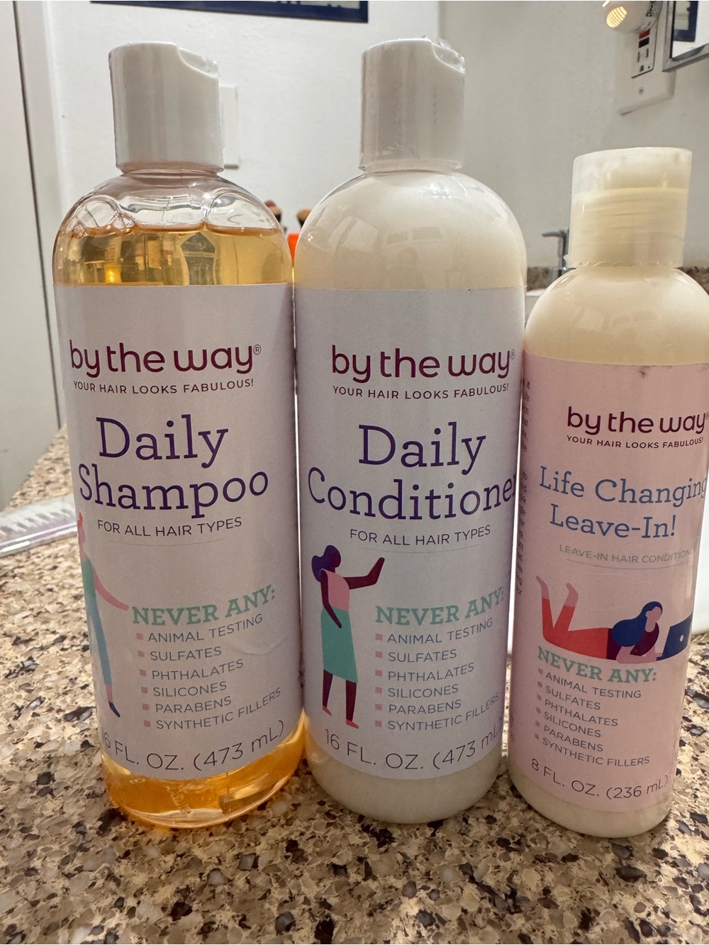 by the way Daily Hair Care Trio — White, Peach & Purple